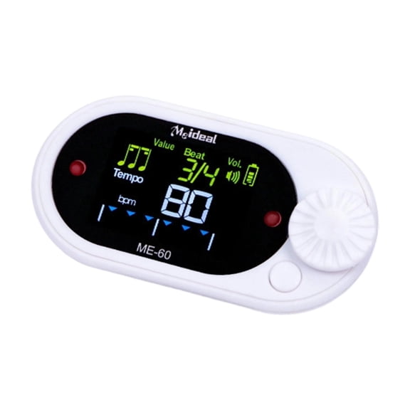 Kuntesetty Digital Metronome Beat Speed Adjustable Tone Generator for Bass Piano Guitar White