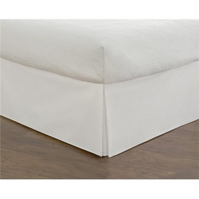 Basic Microfiber Tailored 14 in. Bed Skirt White - Twin