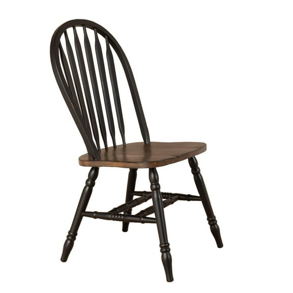 Liberty Furniture Carolina Crossing Windsor Dining Chair in Black/Antique Honey