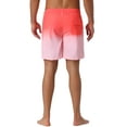 thumbnail image 3 of INSPIRE CHIC Men's Gradient Color Drawstring Elastic Waist Lining Summer Swimming Trunks 28 Pink, 3 of 6