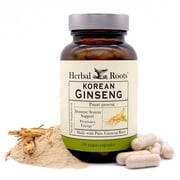 Organic Korean Panax Ginseng by Herbal Roots | 1000mg | Focus & Performance | One Size Natural