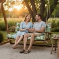 thumbnail image 3 of Outdoor Swing Cushions, Waterproof 2-3 Seater Bench Cushions for Outdoor Furnitur with Backrest, Thicken Washable Cushion for Swing Patio Porch Lawn Garden, Light Green, 60x40x4 inch, 3 of 10