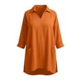 thumbnail image 3 of Bixock Women's Maternity Tops Long Sleeve Shirts V Neck Cotton Linen Loose Pregnant Casual Blouse with Pockets Soft Breathable Daily Wear Maternity Clothings, 3 of 7