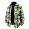 thumbnail image 1 of Blusa y camisa de manga larga con cuello vuelto para hombre, moda informal, botones, bolsillo enrejado, cuello vuelto, camisa de manga larga para hombre, abrigo de poliéster, 1 of 3