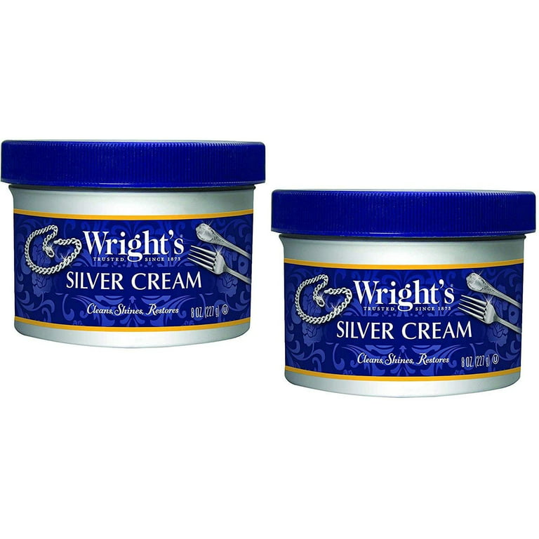 Wright's Silver Cleaner and Polish Cream - 8 Ounce - Ammonia Free - Gently  Clean and Remove Tarnish Without Scratching 2 Pack 