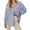 Blue, variant on Long Sleeved Women's Blouses Striped Shirts Button Down Loose Fit Casual Tops