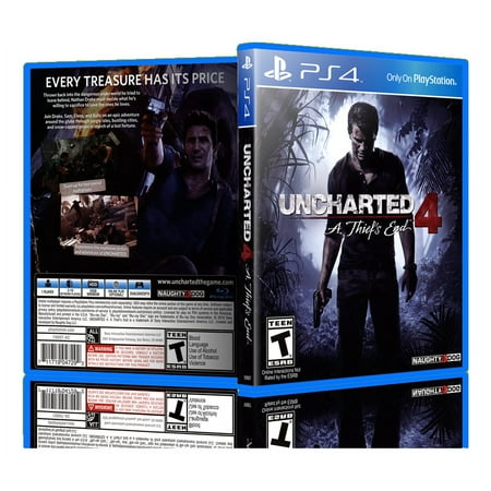 Uncharted 4: A Thief's End - Replacement PS4 Cover and Case. NO GAME!!