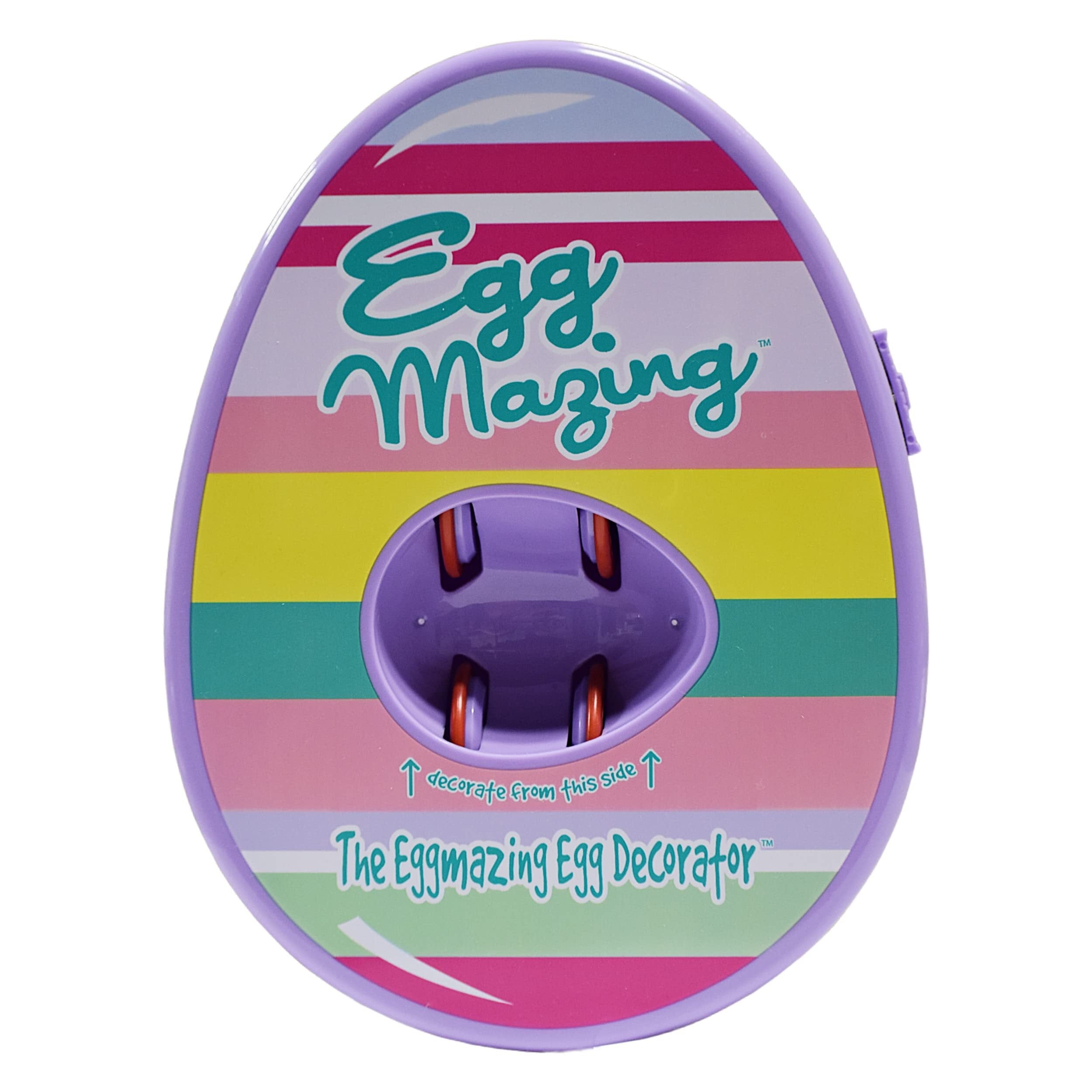 The  Egg Decorator Easter Egg Decorator Kit - Arts and Crafts Set - Includes Egg Decorating Spinner and 8 Colorful Quick Drying Non Toxic Markers (Purple)