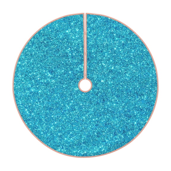 Fuzoiu Blue Glitter Print Christmas Tree Skirt,Xmas Christmas Decorations,Xmas Tree Mat for Farmhouse Holiday New Years Home Party Decor Tree Rugs-30"