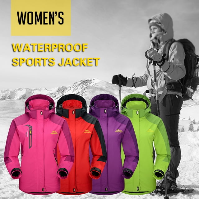 Lixada Veste Imperméable Coupe-Vent Vêtements de Sport Randonnée Cyclisme Veste à Capuche Détachable pour Femmes