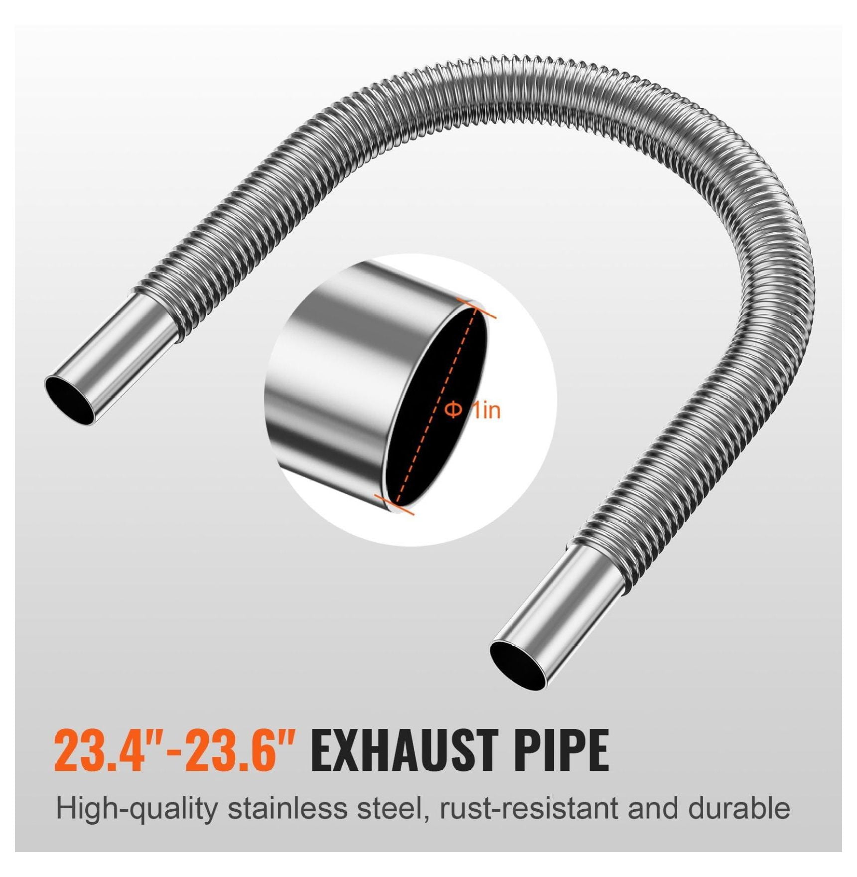 Diesel Heater Ducting Kit 3 Inch Extendable Hose, 1 Inch Exhaust Pipe - 2KW/5KW/8KW Diesel Parking Heater Accessories