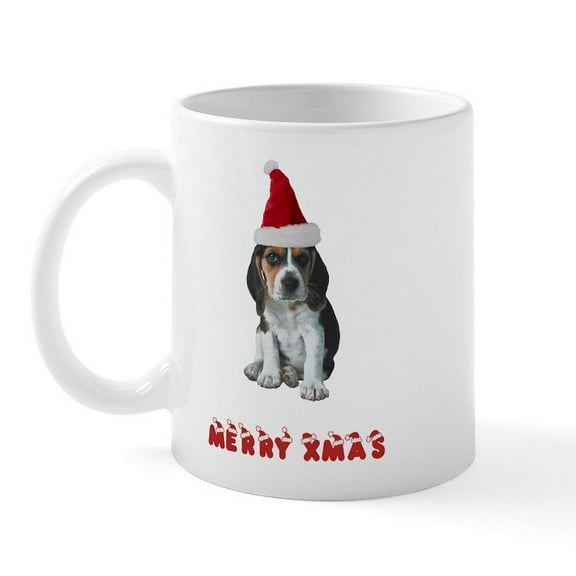 CafePress - Beagle Christmas Mug - 11 oz Ceramic Mug - Novelty Coffee Tea Cup