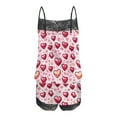 thumbnail image 5 of Pajamas for Women Valentine's Day Gift for Her Heart Print Lace Camisole Sleeveless Shorts Casual Pajama Sets Pink6, 5 of 6