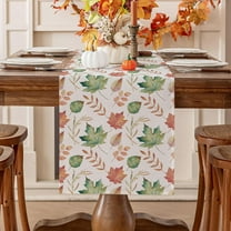 Fall Table Runner 13 x 72 Inch, Blue Green Maple Leaves Dining Table Seasonal Decor for Autumn, Thanksgiving, Parties, Kitchen Farmhouse, Dinner