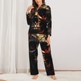 thumbnail image 2 of Sikiie Artistic Flower Butterfly Skull Women's Long-Sleeve Shirt and Full-Length Bottom Pajama Set (s-xxl)-Large, 2 of 7