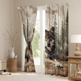 thumbnail image 3 of Feelyou Jungle Wildlife Wolf Black Out Curtains, Countryside Animal Curtains Pack of 2 (42x63 Each), Rustic Wooden Plank Bedroom Curtains, Blackout Curtains Bedroom Decor, 3 of 6