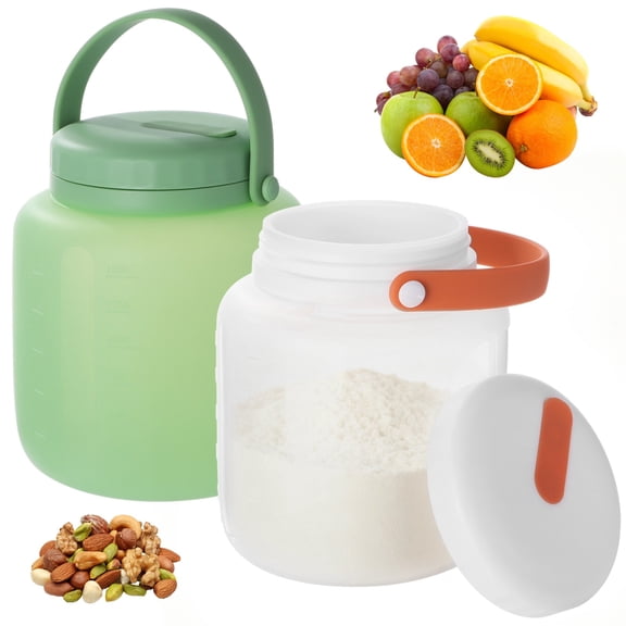 2 Pcs Airtight Silicone Storage Containers, 6.9 x 5.6 in Food Canisters with Vent Lid, 50.73 fl oz Leakproof Food Canisters, Portable Food Buckets for Kitchen, Home