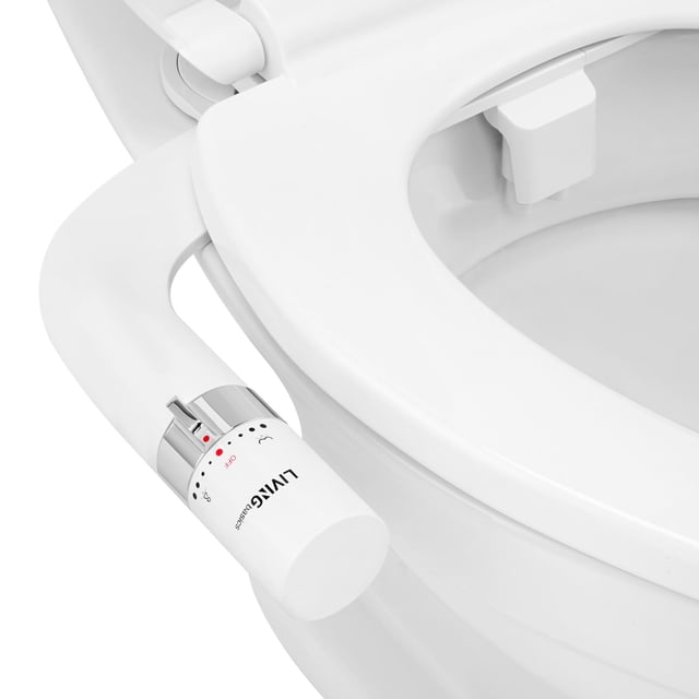 Ultra-Slim Bidet Toilet Seat Attachment, Dual Nozzle (Frontal and Rear Wash) Non-Electric Fresh Water Toilet Bidet with Adjustable Water Pressure