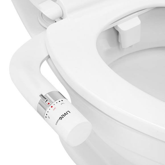 Toilet Bidet Attachment Ultra-Slim, Dual Nozzle (Frontal and Rear Wash) Non-Electric Fresh Water Toilet Seat Attachment with Adjustable Water Pressure