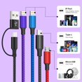 thumbnail image 3 of Cable de carga Firsting, 4 en 2, multipuerto, 1,5 m, trenzado de nailon, 3 of 9