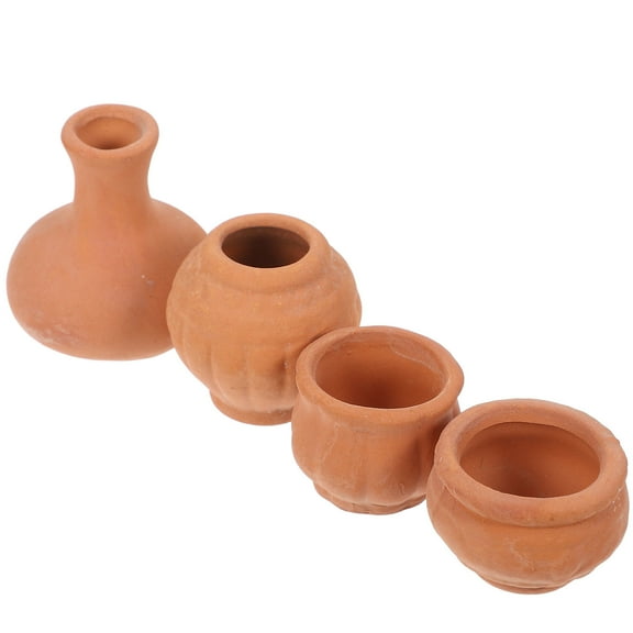 GOOHOCHY 4pcs Mini Terracotta Succulents Pots Small Flower Pots Tiny Clay Pots Nursery Flower Container for Ceramic Pottery Planter for Cactus Flower