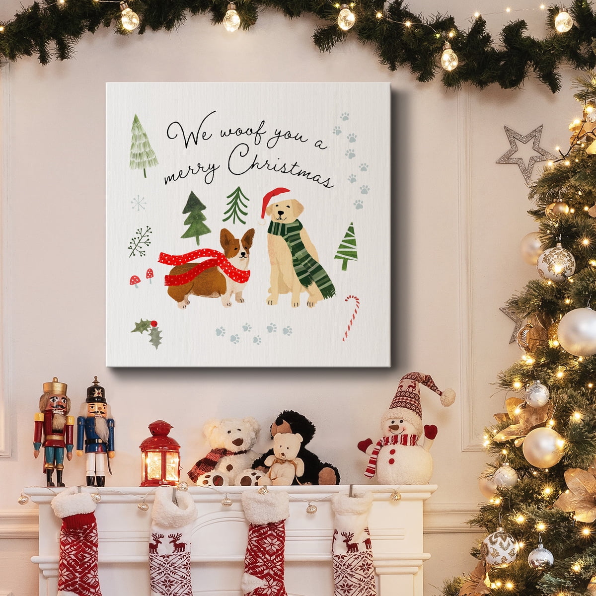 Holidogs I- Gallery Wrapped Canvas