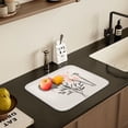 thumbnail image 5 of Yayeee Dish Drying Mat for Kitchen Counter 16" x 18" Microfiber Super Absorbent Coffee Decorative Pad, Pink Flower, 5 of 9