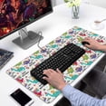 thumbnail image 2 of Long Mouse Pads for Desk,Colorful Dinosaurs Birthday Text Pattern Desk Mats on Top Of Desks, Desk Mouse Pad Extra Large with 3mm Non-Slip Base and Stitched Edge for Gaming,Office,Work,Home 31.5"x15.7", 2 of 6