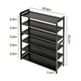 thumbnail image 3 of Zimtown Bamboo Shoe Rack, 6 Tier 24 Pairs Shoe Storage Organizer Space Saving for Entryway Home, Black, 3 of 17