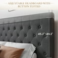 thumbnail image 3 of Sha Cerlin Grey Full Size Platform Bed Frame with Adjustable Tufted Headboard, 3 of 7