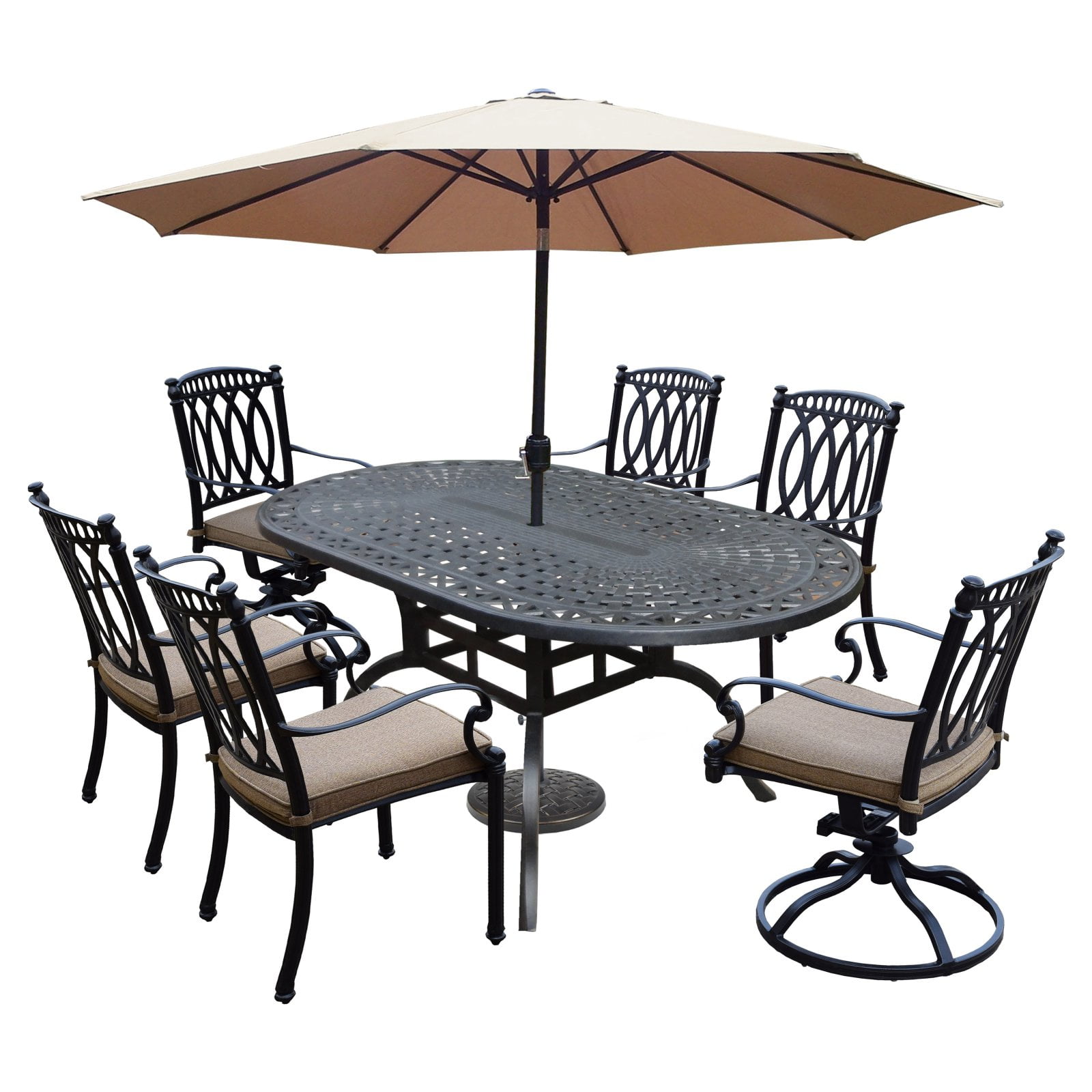 Oakland Living Morocco Aluminum 9 Piece Patio Dining Set ...