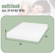 Gel Memory Foam Mattress Wave Comfort Foam Mattress 8 inch Mattress, CertiPUR-US Certified,Breathable Bed Mattress for Cooler Sleep Supportive & Pressure Relief,Removable Soft Cover,White Twin