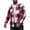 #039-Wine, variant on Men's Casual Checkered Print Long Sleeve Hooded Button-Up Cardigan Jacket, Fashion Check Design, Relaxed Fit Men's Outerwear
