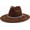 Brown, variant on 10CM Big Wide Brim Fedora Hat for Women Men Western Suede Hats Large Felt Panama Hat