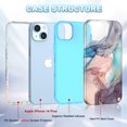 thumbnail image 2 of Casetego for iPhone 14 Plus Case,Marble Stylish 3 in 1 Heavy Duty Shockproof Full Body Rugged Hard Drop 6.7'' Phone Protection Cover for Women Girls,Blue Gray, 2 of 8