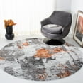 thumbnail image 2 of SAFAVIEH Craft Constantine Abstract Area Rug, Grey/Orange, 5'3" x 5'3" Round, 2 of 8
