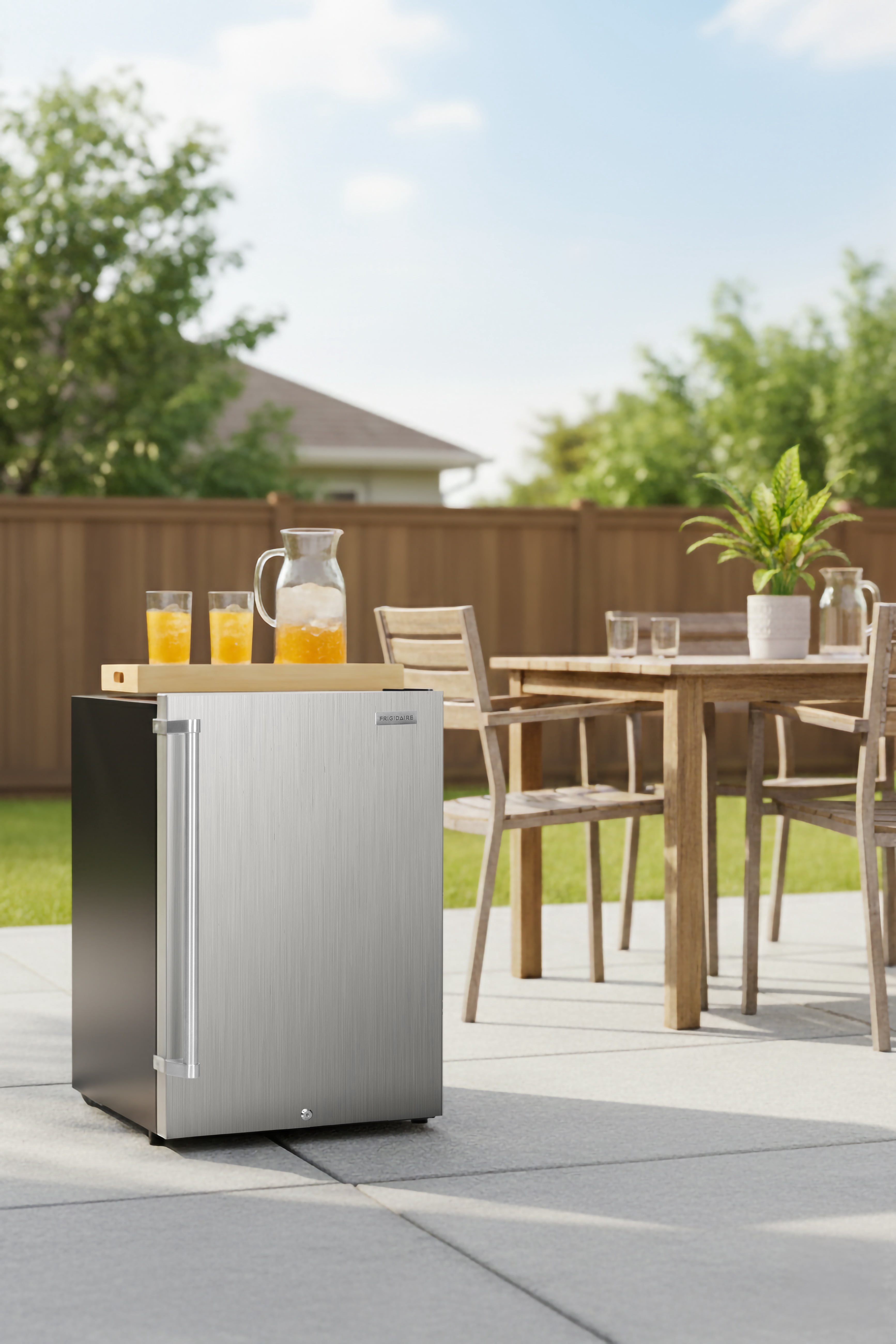 Frigidaire 4.4 cu. ft. Waterproof Outdoor/Indoor Compact Refrigerator, Stainless Steel
