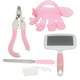 thumbnail image 5 of Kit de recorte para mascotas, peine para perros, tijeras para uñas para gatos, suministros de limpieza para mascotas, kits de adornos de peluquería para mascotas, color rosa, 5 of 5
