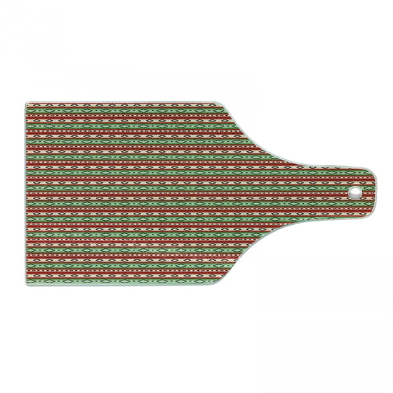 Fiesta Cutting Board, Mexican Blanket Geometric Pattern Stripes Rhombuses Arrangement, Decorative Tempered Glass Cutting and Serving Board, in 3 Sizes, by Ambesonne