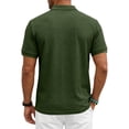 thumbnail image 5 of Hearthz S-5XL Polo Shirts for Men Waffle Textured Men's Shirts Short Sleeve Big and Tall Solid Color Mens Golf Polo Shirts with Chest Pocket Green 4XL, 5 of 7