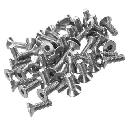 

50 Pcs Stainless Steel Countersunk Screws Hexagon Socket Hex Key x 12mm