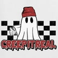 thumbnail image 6 of Wild Bobby Creep It Real Ghost Checker Background Halloween Red and Black Halloween Women Racerback Tank Top, White, Small, 6 of 6