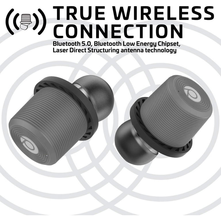 Rowkin Ascent Micro True Wireless Earbud Headphones 17 Hours Bluetooth 5 Small Headphones Charging Case Deep Bass Mic Quick Pairing Noise Reduction for Android Samsung iPhone Slate Gray Walmart