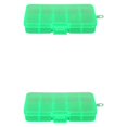 thumbnail image 2 of relayinert 10 Grid Plastic Jewelry Removable Storage Box Convenient and Durable Container for Beads and Earrings Green 12.8x6.5x2.2cm 2Set, 2 of 6