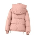thumbnail image 5 of Women's Puffer Jacket, 2025 New Style Lightweight Quilted Down Coat with Zip Front, Warm Winter Outerwear for Women, Packable Travel Puffer Coat with Hood, Casual Cropped Insulated Jacket Pink L, 5 of 6