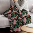 thumbnail image 3 of Tiger Leaves Blanket Soft Cozy Warm Throw Blanket for Couch, Plush Fuzzy Flannel Fleece Blankets for Sofa, Vintage Farmhouse Watercolor Animals Plants Bed Blankets Lightweight Gifts for Men, 32"x48", 3 of 9