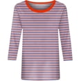 thumbnail image 3 of 3/4 length sleeve womens tops Summer Trendy Dressy Casual T-Shirt Round Neck Cute Tunic Tops Basic Tees Blouses Fall Fashion Clothes, 3 of 4