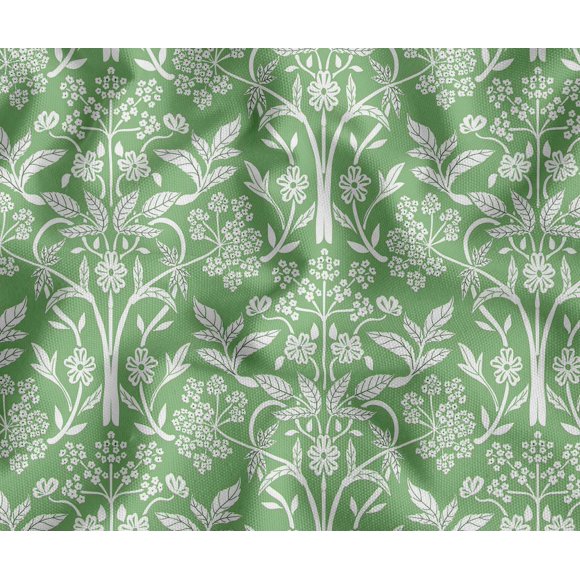 Soimoi Upholstery & Outdoor Fabric by The Yard - Leaves Theme - 56" Wide Water-Repellent Cloth for Furniture, Bags & Patio Projects - Green