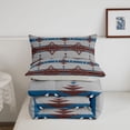 thumbnail image 5 of jejeloiu Southwestern Aztec Print Twin Comforter Sets,Nautical Tribal Bedding Set For Boys,Blue Brown,Light Gray Reversible,2pcs,1 Comforter and 1 Pillowcase, 5 of 7