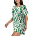 thumbnail image 2 of Bingfone Cactus Plants Print Pajamas Sets for Women Soft Short-Sleeved Pjs with Lounge Shorts Two Piece Sleepwear, 2 of 8